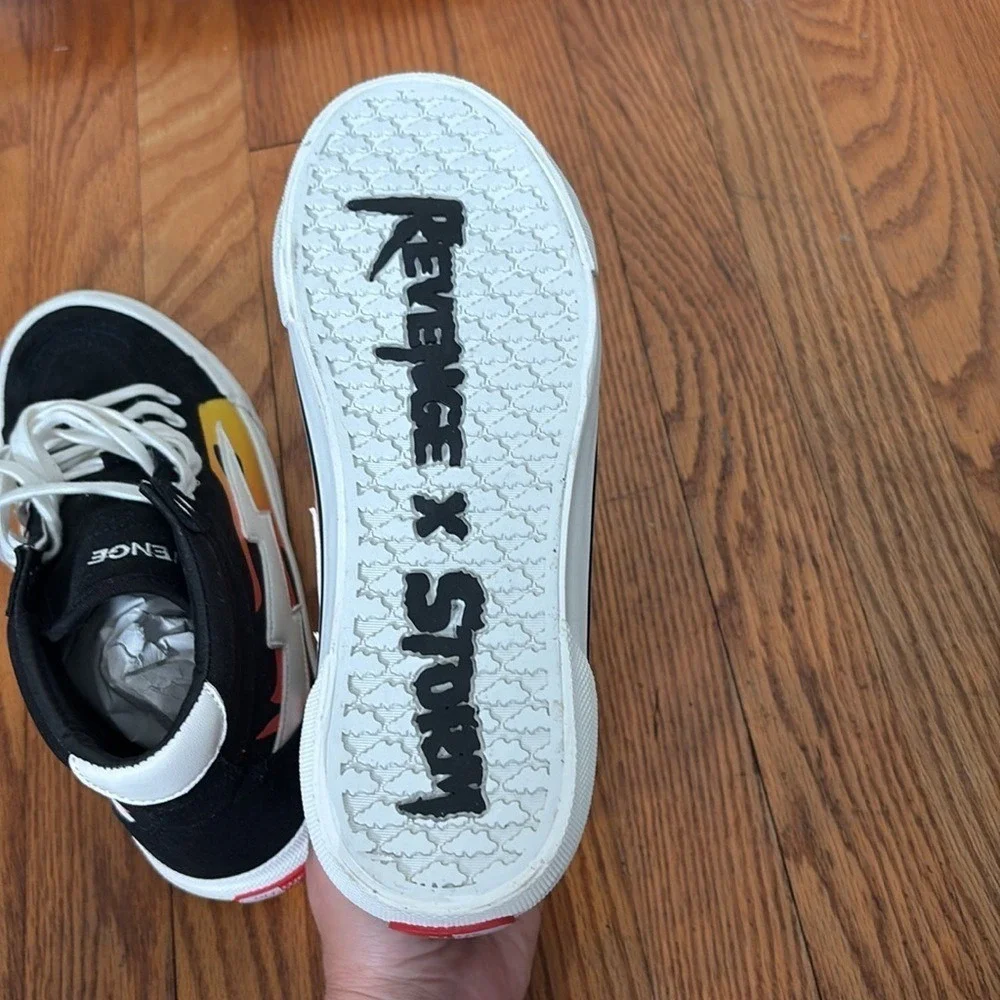 Revenge x Storm Vol 2 High Top‎ Black Flame Lightning Bolt Sneakers Men's 8 NWOB